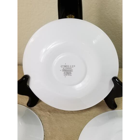 Corelle by Corning Spring Meadow Green Trim Saucer Plate 6" Made in USA Vintage - Picture 11 of 13